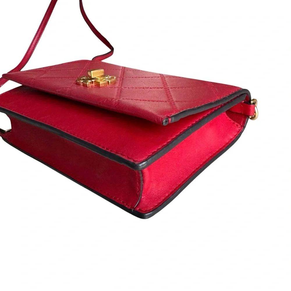 Tory Burch Georgia Turn Lock Mini Bag Red Crossbody